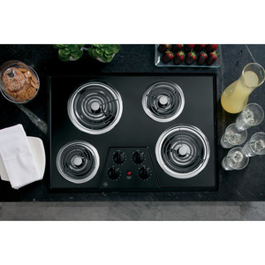 GE Tables de cuisson électrique de 30 po Noir JP328BKBB