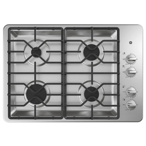 Table de cuisson à gaz profondément encastrée GE de 30 po, acier inoxydable - JGP3030SL1SS