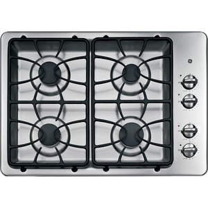 Table de cuisson à gaz profondément encatrée GE de 30 po, acier inoxydable, - JGP329SET1SS