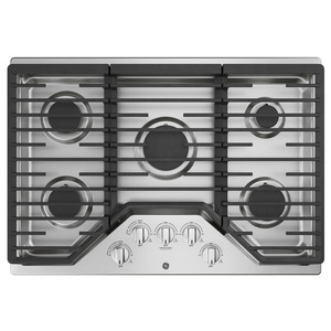 Table de cuisson continue à gaz profondément encastrée GE de 30 po, acier inoxydable - JGP5030SL1SS