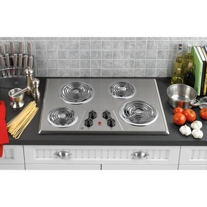 GE Tables de cuisson électrique de 30 po Acier Inoxydable JP328SKSS