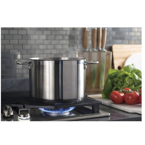 Table de cuisson continue à gaz profondément encastrée GE Profile de 30 po, acier inoxydable - PGP9030SLSS