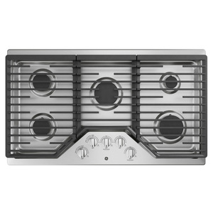 Table de cuisson continue à gaz profondément encastrée GE de 36 po, acier inoxydable - JGP5036SL1SS