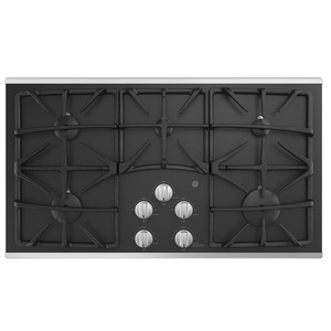 Table de cuisson à gaz sur vitrocéramique profondément encastrée GE de 36 po, acier inoxydable - JGP5536SL1SS
