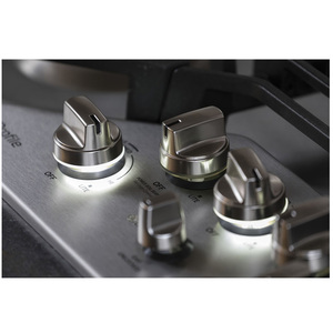 Table de cuisson continue à gaz profondément encastrée GE Profile de 36 po, acier inoxydable - PGP9036SLSS