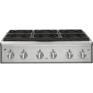 GE Café Table de cuisson à gaz de 36 po Acier Inoxydable - CGU366SEH1SS