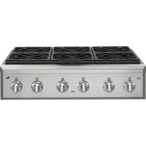 GE Café Table de cuisson à gaz de 36 po Acier Inoxydable CGU366SEHSS