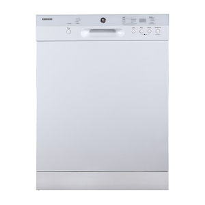 Lave-vaisselle encastré GE de 24 po avec commandes à l'avant et cuve profonde en acier inoxydable, blanc - GBF532SGPWW
