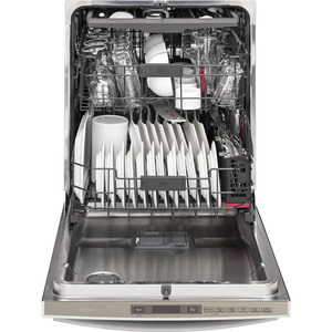 Lave-vaisselle encastré GE Profile de 24 po avec commandes dissimulées, acier inoxydable, PDT855SSJSS
