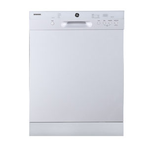 Lave-vaisselle encastré GE de 24 po avec commandes à l'avant et cuve profonde en acier inoxydable, blanc - GBF410SGPWW