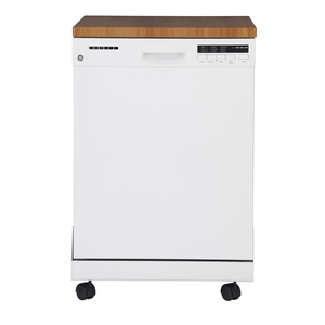 GE Lave-vaisselle portatif cuve courte en acier inoxydable Blanc GPF400SGFWW