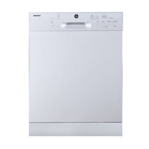 Lave-vaisselle encastré GE de 24 po avec commandes à l'avant et cuve profonde en acier inoxydable, blanc - GBF412SGMWW