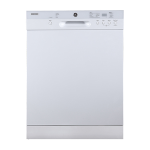 Lave-vaisselle encastré GE de 24 po avec commandes à l'avant et cuve profonde en acier inoxydable, blanc - GBF532SGMWW