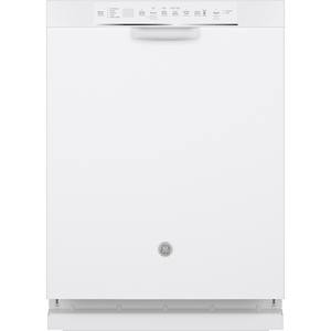 Lave-vaisselle GE à intérieur en acier inoxydable avec commandes à l'avant, blanc - GDF645SGNWW