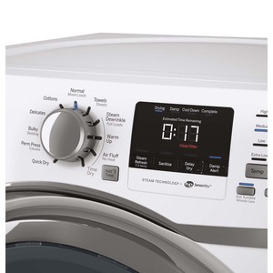 GE Chargement par l'avant sécheuse assortie Sécheuse à gaz de 7.5 pi. cu GFMS170GHWW