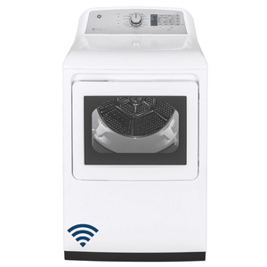 Sécheuse électrique GE de 7,4 pi³ assortie à une laveuse à chargement par le dessus, blanc, GTD75ECMLWS