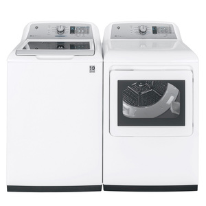 Sécheuse électrique GE de 7,4 pi³ assortie à une laveuse à chargement par le dessus, blanc, GTD75ECMLWS