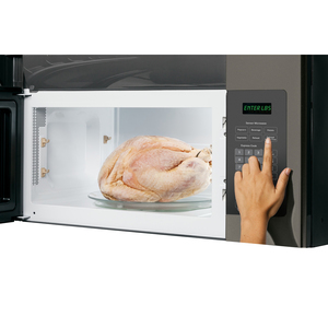 GE Fours à micro-ondes à hotte intégrée de 1.7 Pi. Cu. Ardoise JVM6175SLVC