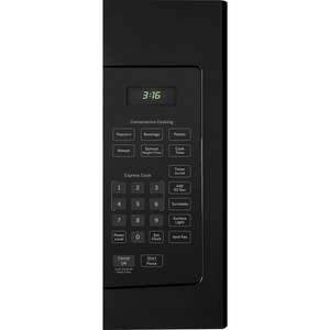 GE Fours à micro-ondes à hotte intégrée de 1.6 Pi. Cu. Noir JVM1630BFC