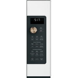 Four à micro-ondes à hotte intégrée CaféMC de 1,7 pi³ avec convection, blanc mat - CVM517P4MW2