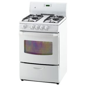 GE Cuisinière à gaz 24 po Blanc JGAS730ELWW
