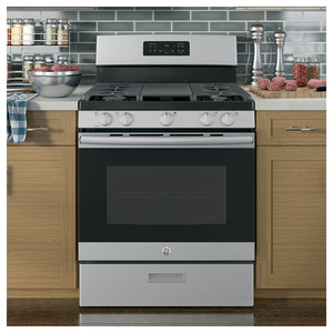 GE 30" Gas Freestanding Range with Broil Drawer Stainless Steel JCGBS66SEKSS