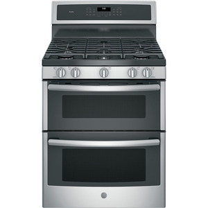 GE Profile 30" Gas Freestanding Double Oven Convection Range Stainless Steel - PCGB960SEMSS