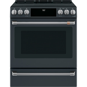 Café™ 30" Slide-In Front Control Induction and Convection Range with Warming Drawer Matte Black - CCHS900P3MD1
