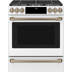Café™ 30'' Slide-In Front Control Gas Oven with Convection Range Matte White - CCGS700P4MW2
