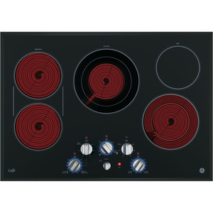GE Café Table de cuisson électrique de 30 po Noir sur Acier Inoxydable CP9530SJSS
