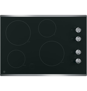 GE Table de cuisson électrique à dessus lisse de 30 po Acier Inoxydable JP3030SJ4SS