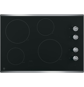 GE Table de cuisson électrique à dessus lisse de 30 po Acier Inoxydable JP3030SJSS