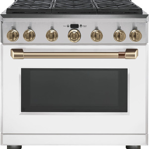 Café™ 36" All Gas Professional Range with 6 Burners Matte White - CGY366P4MW2