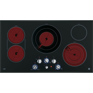 GE Café Table de cuisson électrique de 36 po Noir sur Acier Inoxydable CP9536SJSS
