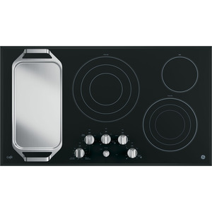 GE Café Table de cuisson électrique de 36 po Noir sur Acier Inoxydable CP9536SJSS
