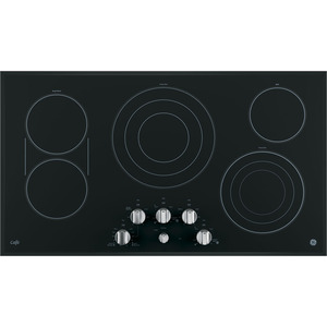 GE Café 36" Electric Smoothtop Cooktop Black on Stainless CP9536SJSS