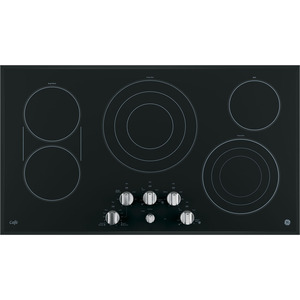 GE Café Table de cuisson électrique de 36 po Noir sur Acier Inoxydable CP9536SJSS