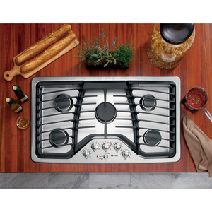 GE Profile Table de cuisson à gaz de 36 po Acier Inoxydable PGP976SETSS