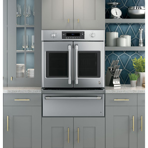 Four encastré simple à convection professionnel GE Café, 30 po avec porte à deux battants, acier inoxydable, CT9070SHSS