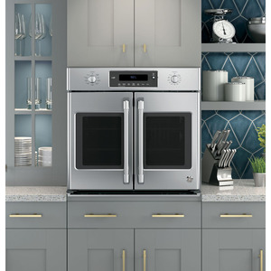 Four encastré simple à convection professionnel GE Café, 30 po avec porte à deux battants, acier inoxydable, CT9070SHSS