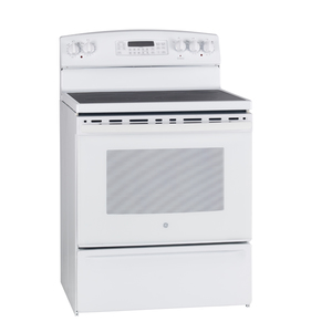 GE 30" Electric Freestanding True Convection Range with Warming Drawer White JCB840DJWW