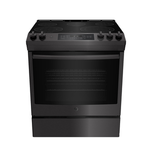 Cuisinière électrique encastrée GE 30 po avec commandes à l'avant et tiroir de rangement, ardoise JCS840EM2ES