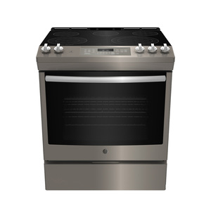 Cuisinière électrique encastrée GE 30 po avec commandes à l'avant et tiroir de rangement, ardoise - JCS840EM1ES