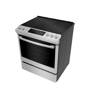Cuisinière électrique encastrée GE 30 po avec commandes à l'avant et tiroir de rangement, acier inoxydable JCS840SMSS