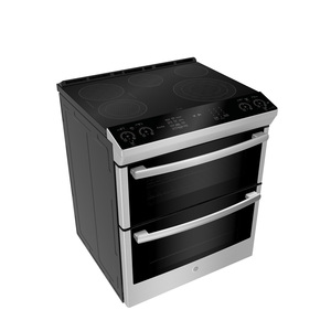 Cuisinière électrique encastrée GE Profile 30 po avec commandes à l'avant, four double, acier inoxydable PCS980SMSS