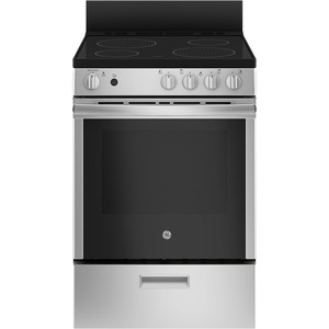 GE 24" Electric Slide-In Range with Removable Storage Drawer Stainless Steel - JCAS640RMSS