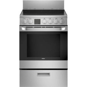 Haier 24" Electric Slide-In Range with Storage Drawer Stainless Steel - QCAS740RMSS