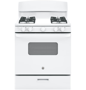 GE 30" Gas Freestanding Range with Broil Drawer White - JCGBS10DEMWW