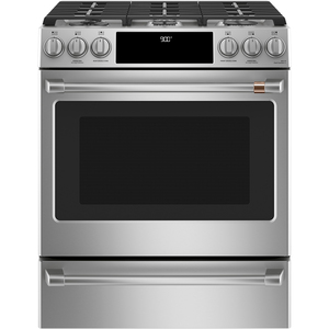 Café™ 30" Slide-In Front Control Dual-Fuel Convection Range with Warming Drawer Stainless Steel - CC2S900P2MS1