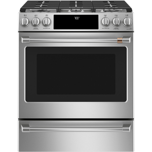 Café™ 30" Slide-In Front Control Gas Oven with Convection Range Stainless Steel - CCGS700P2MS1